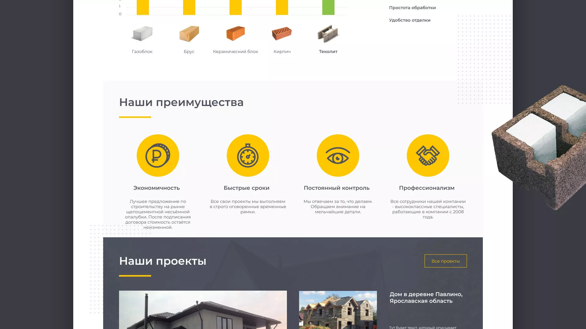 Создание сайта для строительной компании «ЭКОДОМ» в Щучье