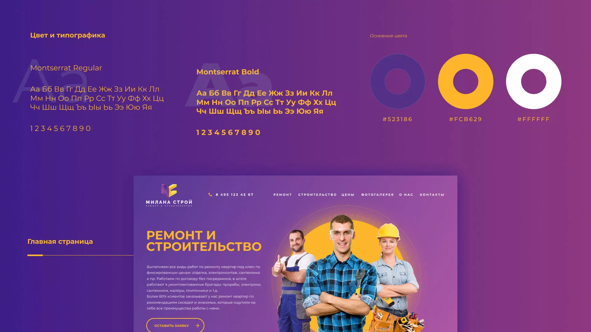Разработка сайта строительной компании «Милана-Строй» в Щучье